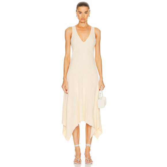 SIMKHAI Kiara Handkerchief Midi Dress in Point Dume - Picture 1 of 3